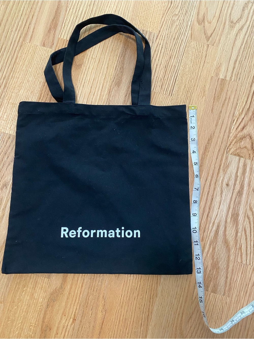 Reformation Black Canvas Tote with White Logo